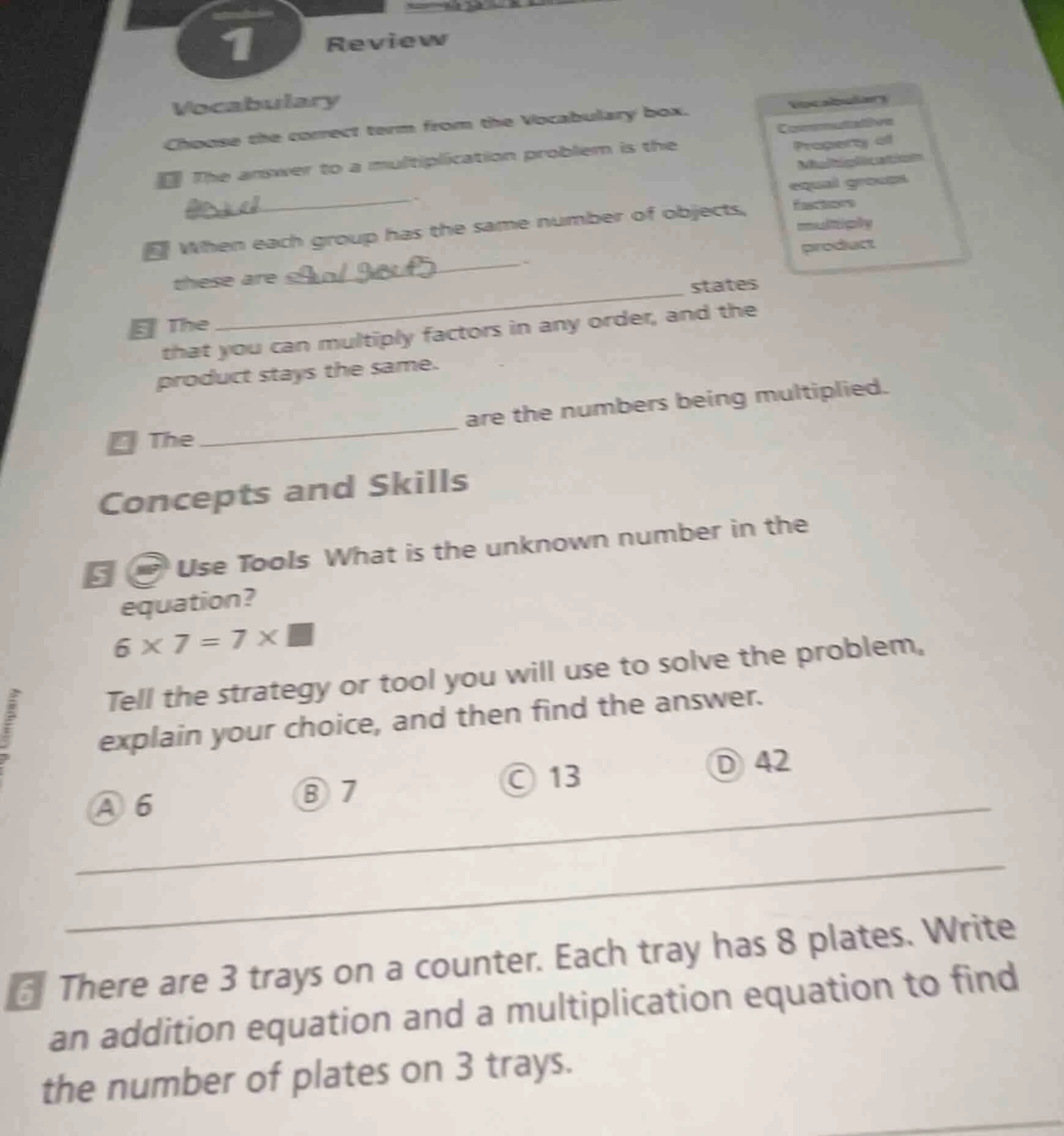 vocabulary choose the correct term from the vocabulary box. 1 the answe…