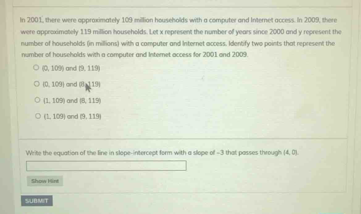 in 2001, there were approximately 109 million households with a compute…
