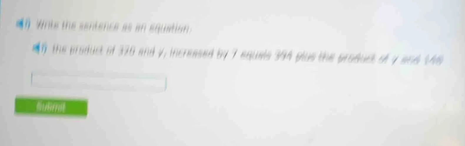 a) write the statement as an equation: a) the product of 300 and y, dec…