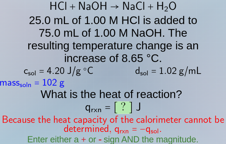 hcl + naoh → nacl + h₂o 25.0 ml of 1.00 m hcl is added to 75.0 ml of 1.…
