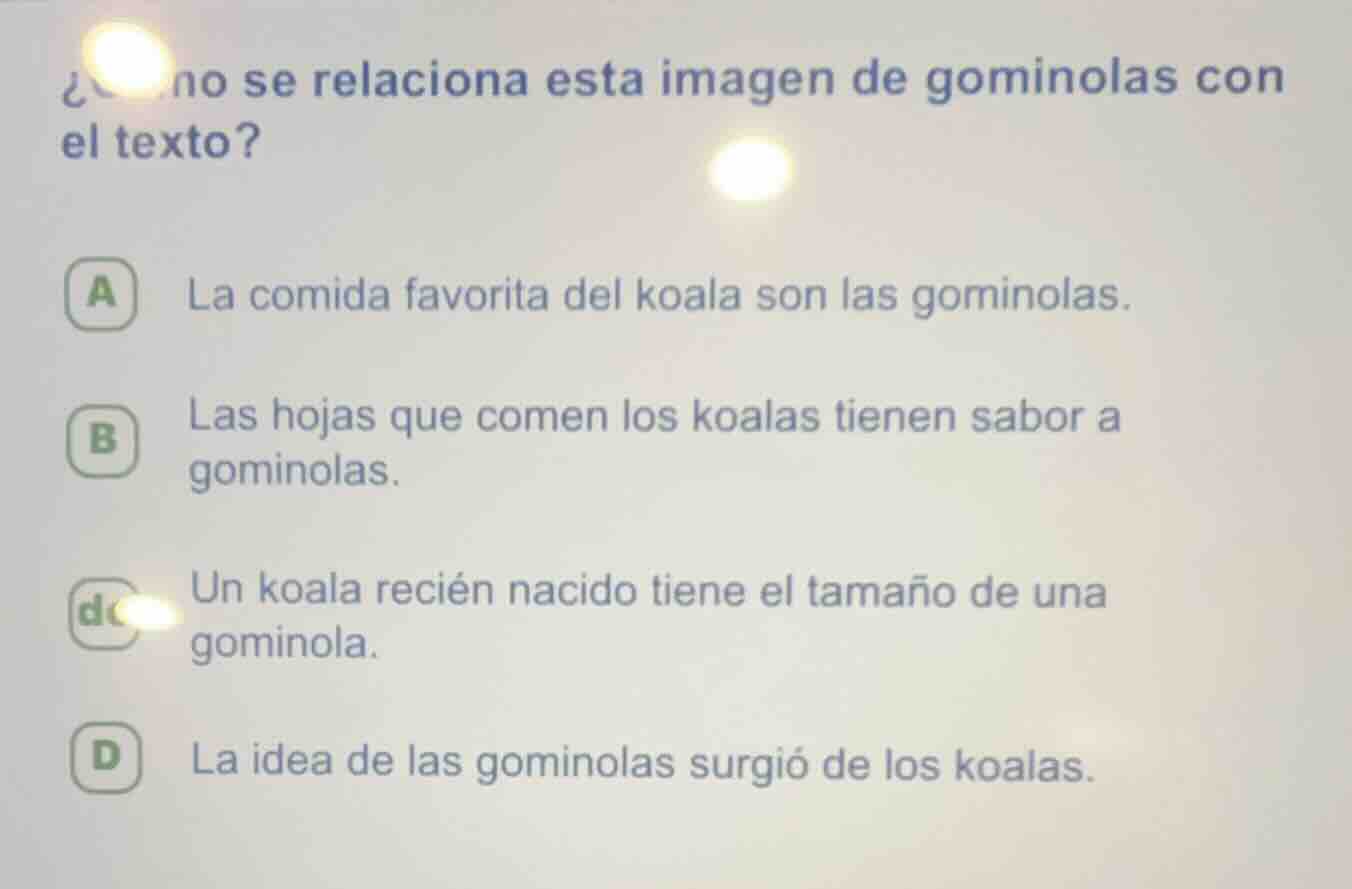 ¿cómo se relaciona esta imagen de gominolas con el texto? a la comida f…