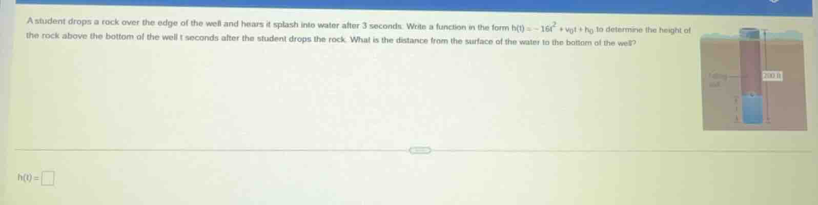 a student drops a rock over the edge of the well and hears it splash in…