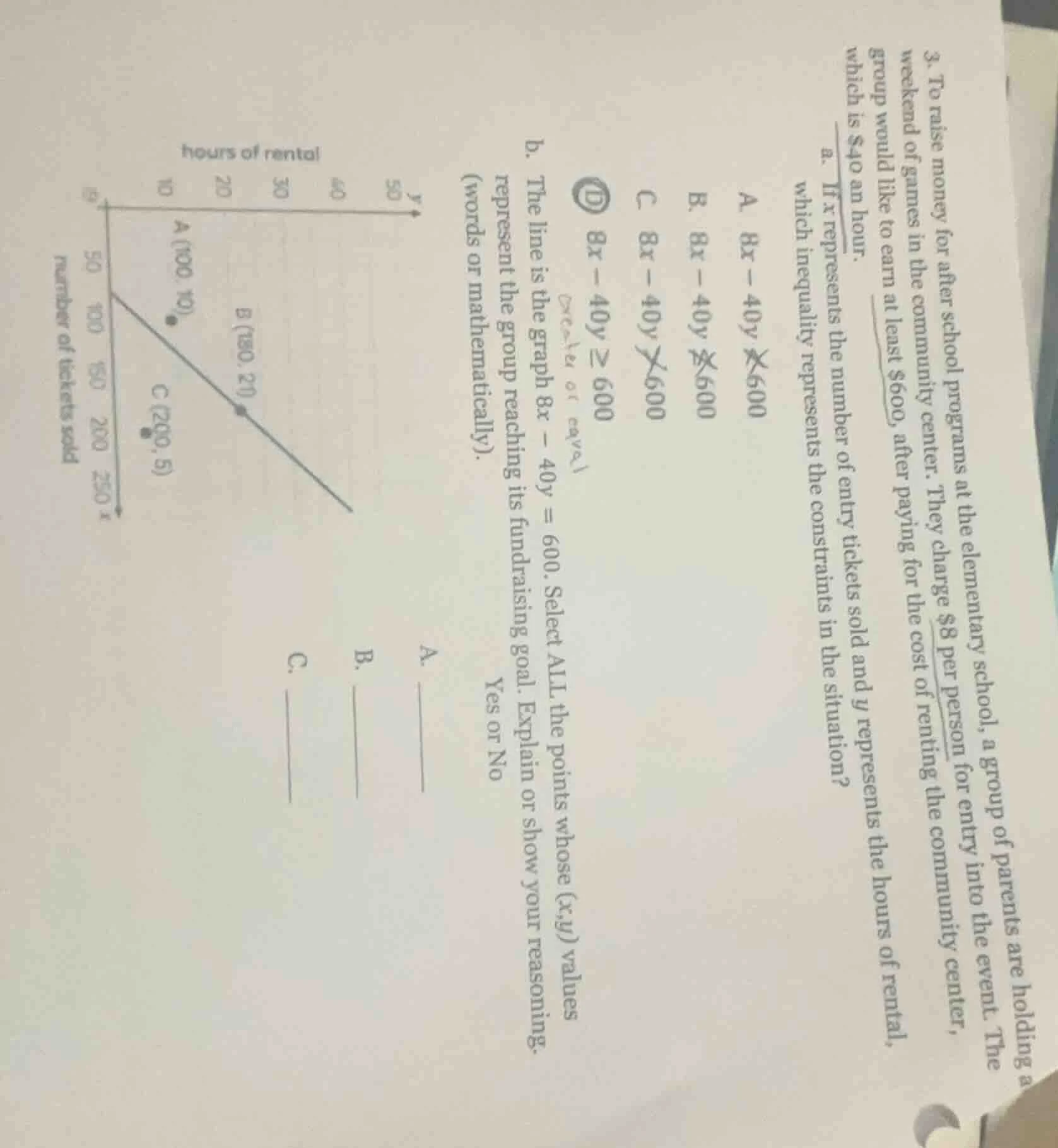 3. to raise money for after school programs at the elementary school, a…