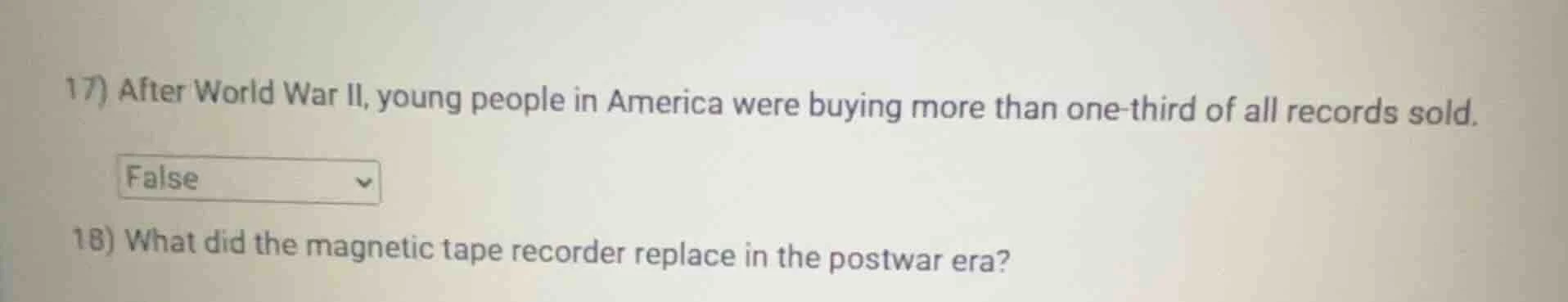 17) after world war ii, young people in america were buying more than o…