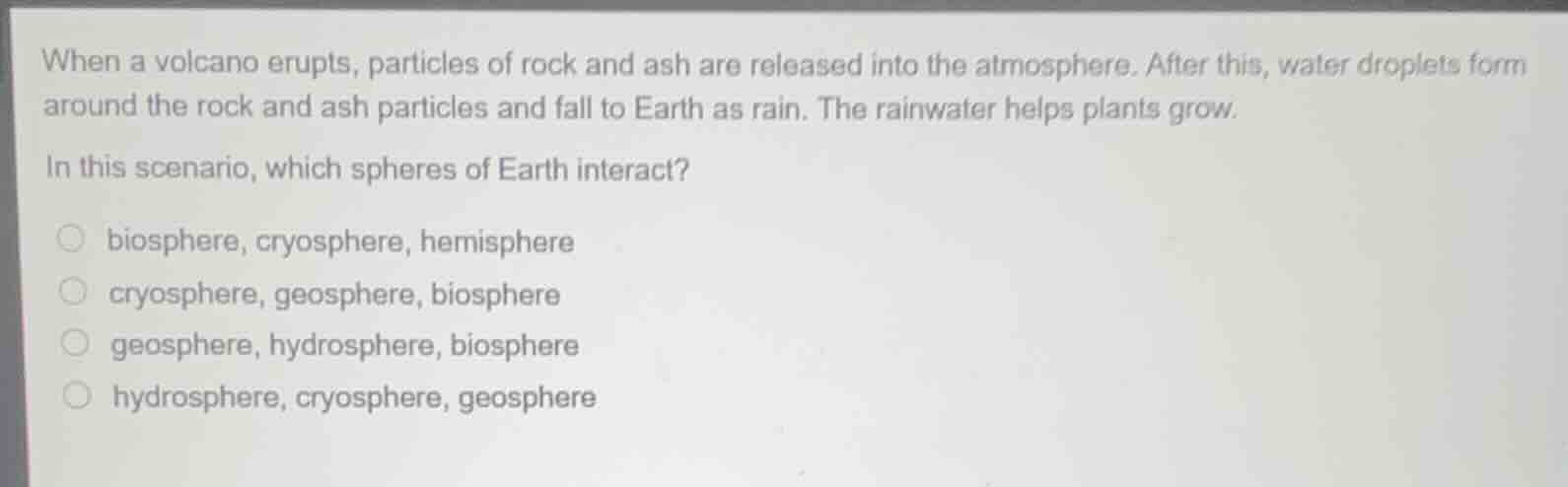 when a volcano erupts, particles of rock and ash are released into the …