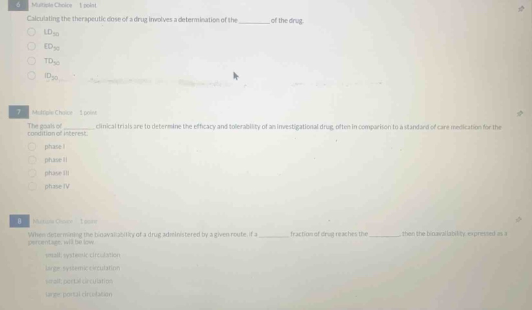 6 multiple choice 1 point calculating the therapeutic dose of a drug in…