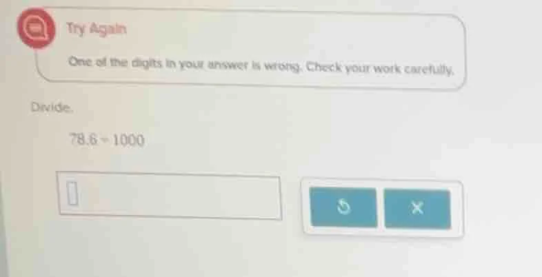 try again one of the digits in your answer is wrong. check your work ca…