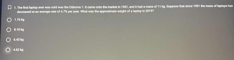 1. the first laptop ever sold was the osborne 1. it came onto the marke…