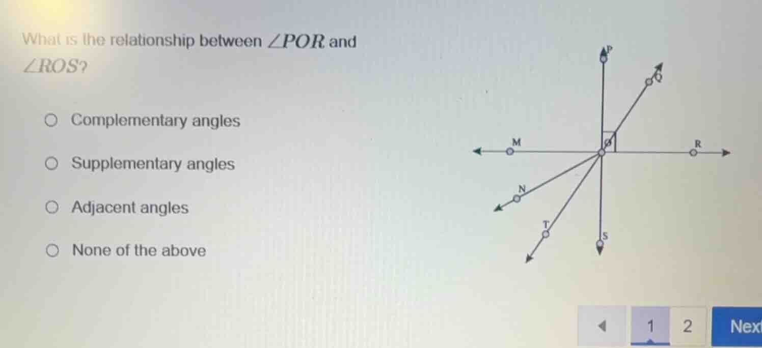 what is the relationship between $\\angle por$ and $\\angle ros$? \\big…