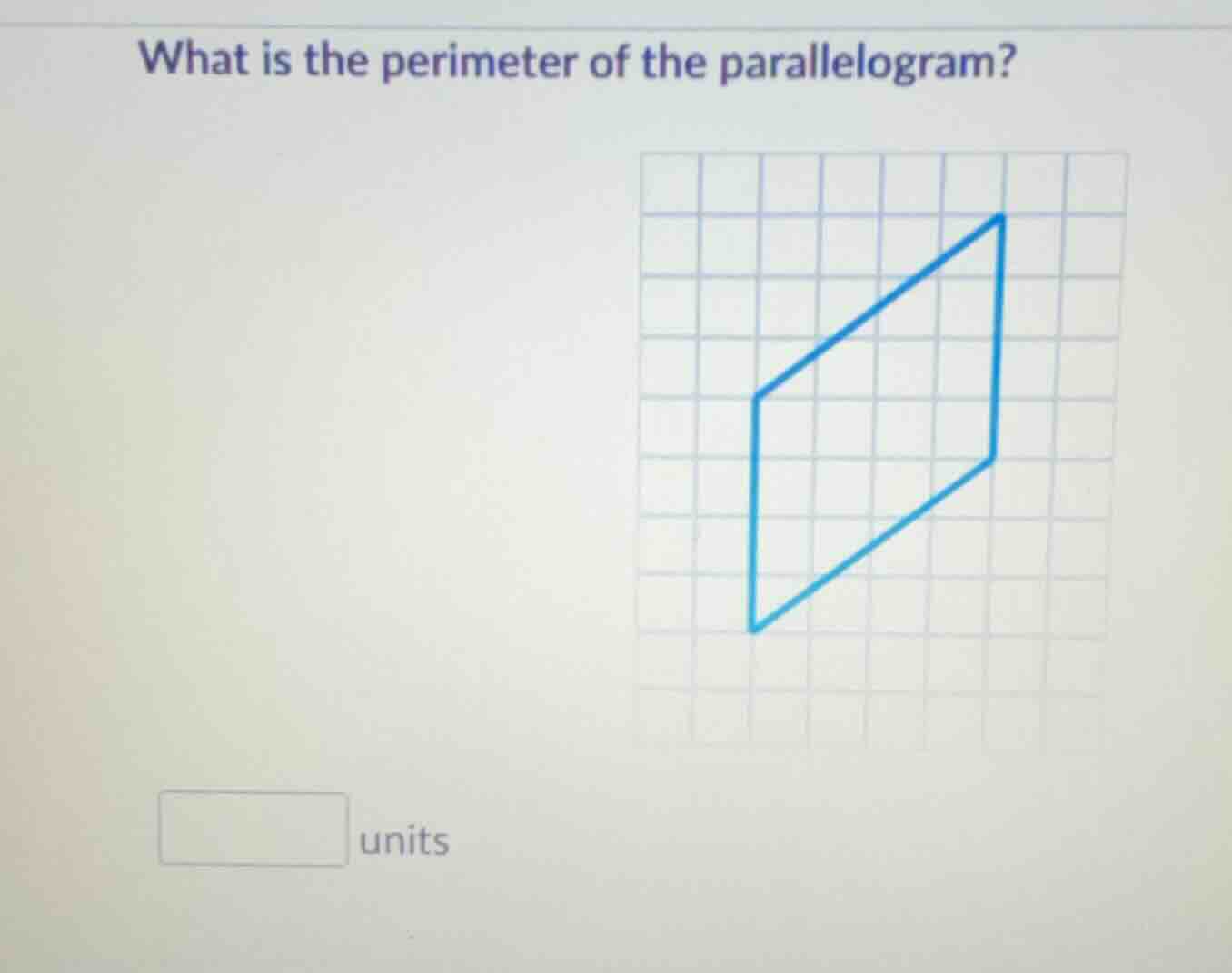 what is the perimeter of the parallelogram? units