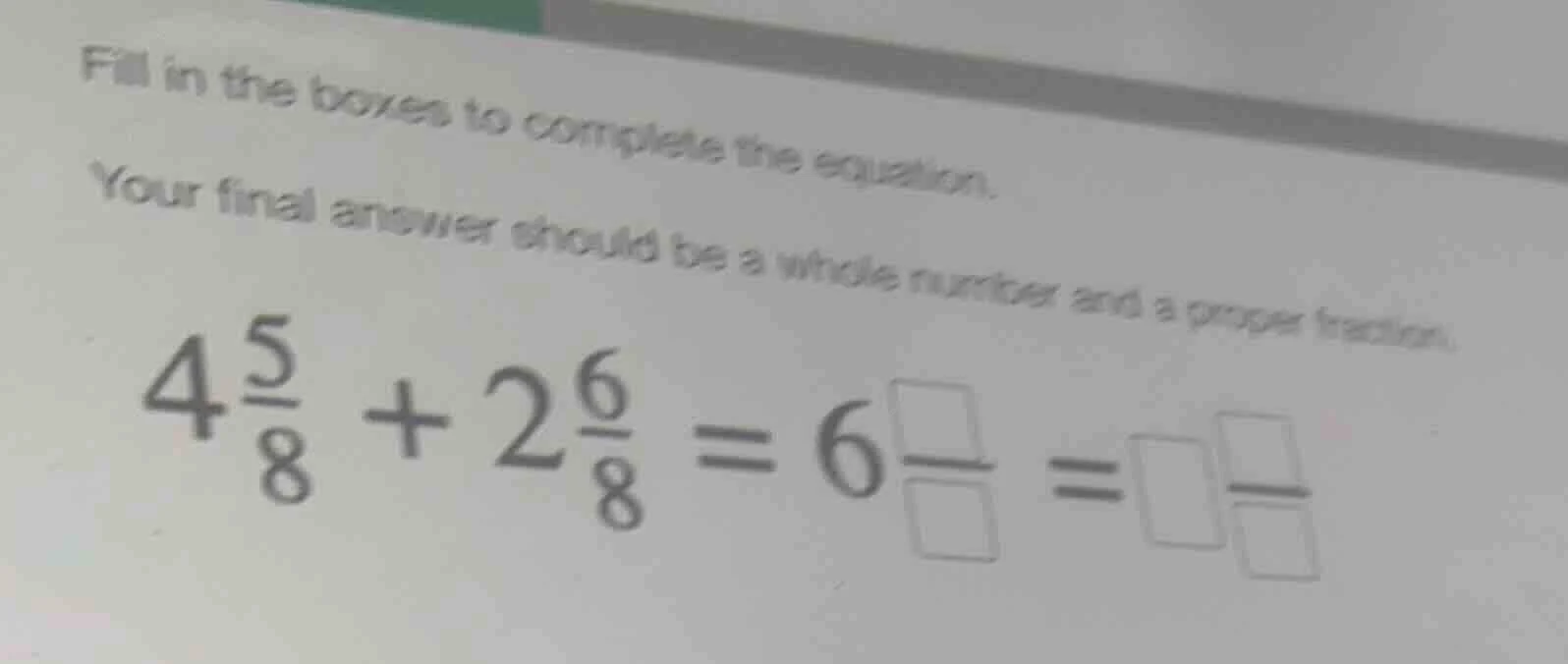 fill in the boxes to complete the equation. your final answer should be…