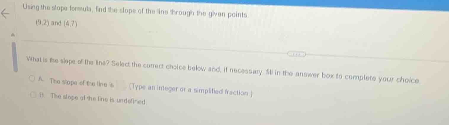 using the slope formula, find the slope of the line through the given p…