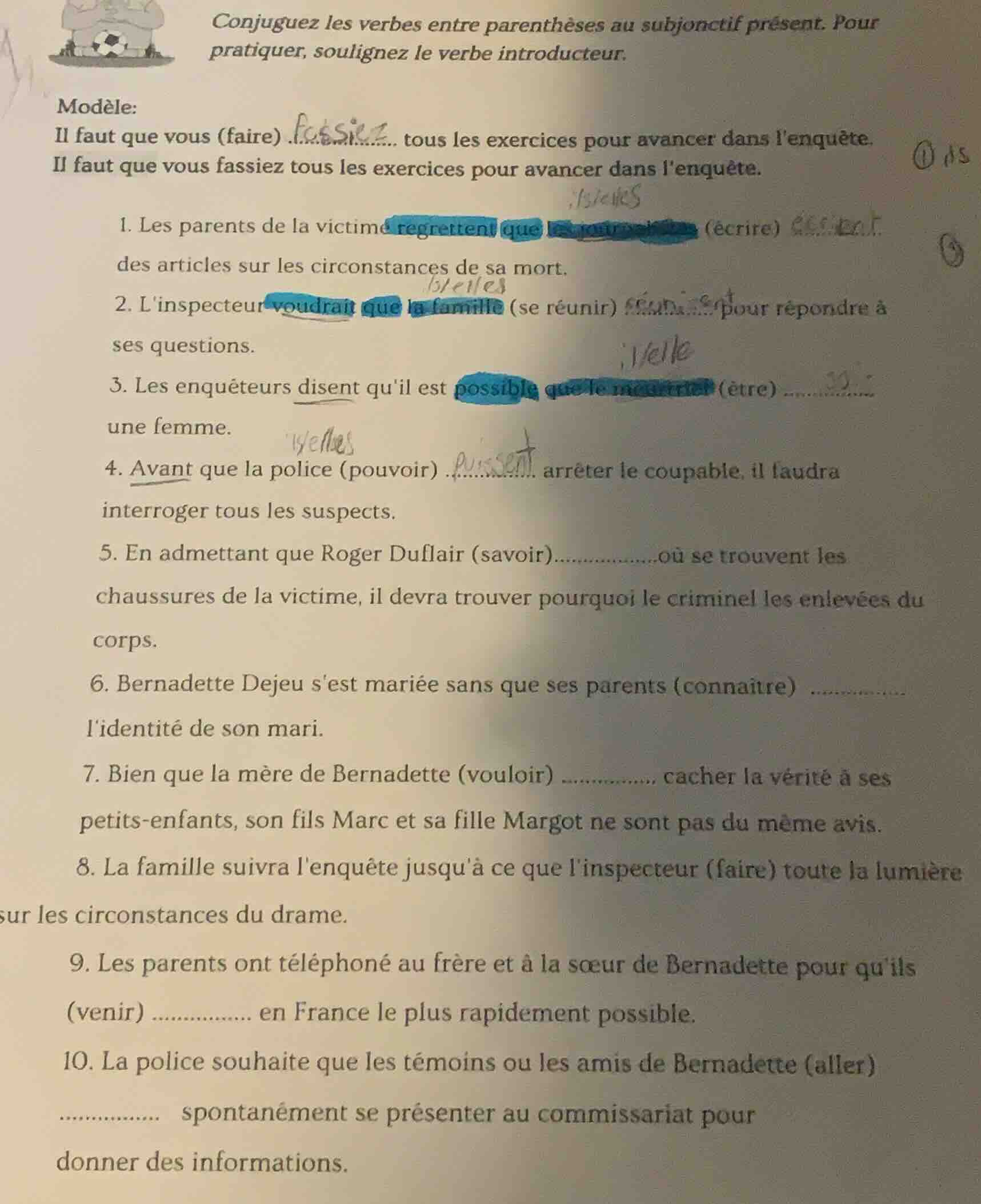 conjuguez les verbes entre parenthèses au subjonctif présent. pour prat…