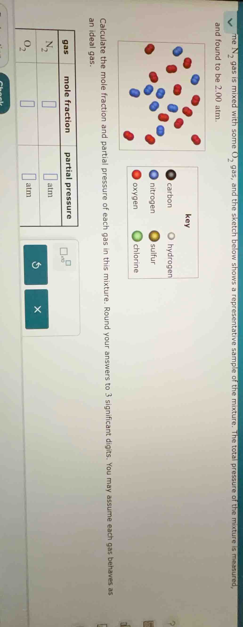 me n₂ gas is mixed with some o₂ gas, and the sketch below shows a repre…