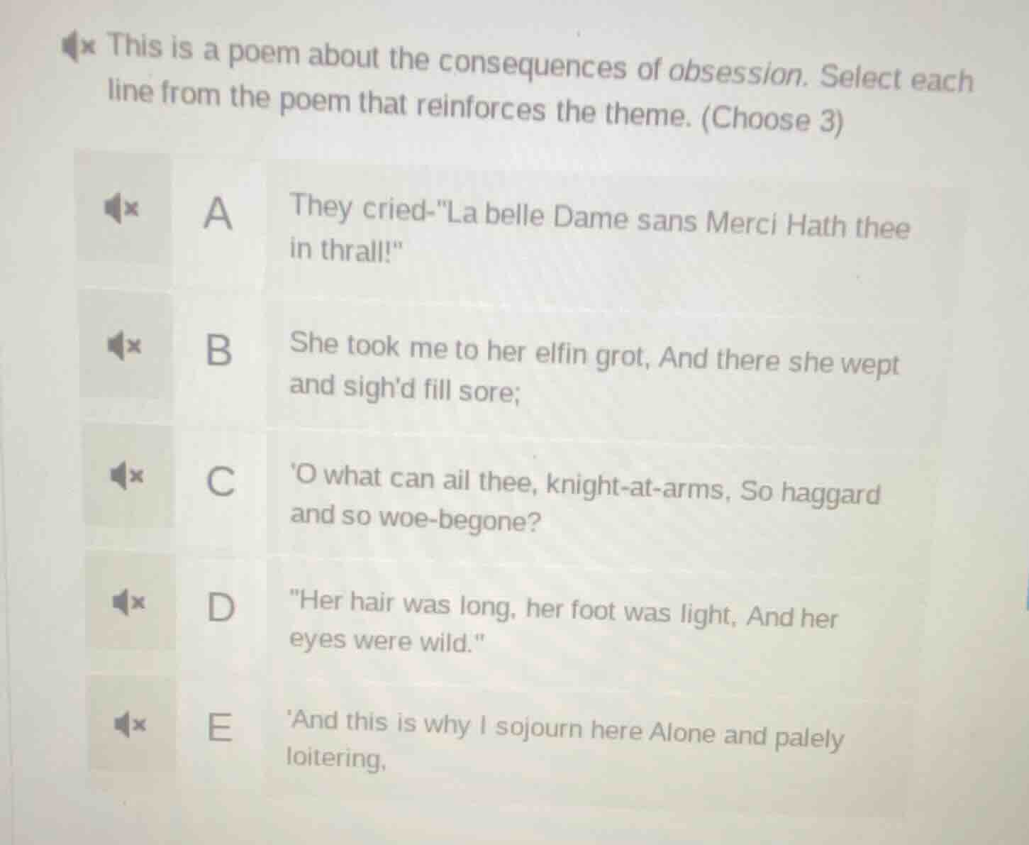 this is a poem about the consequences of obsession. select each line fr…