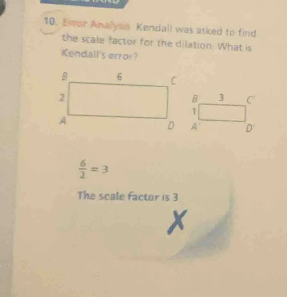 10. error analysis kendall was asked to find the scale factor for the d…