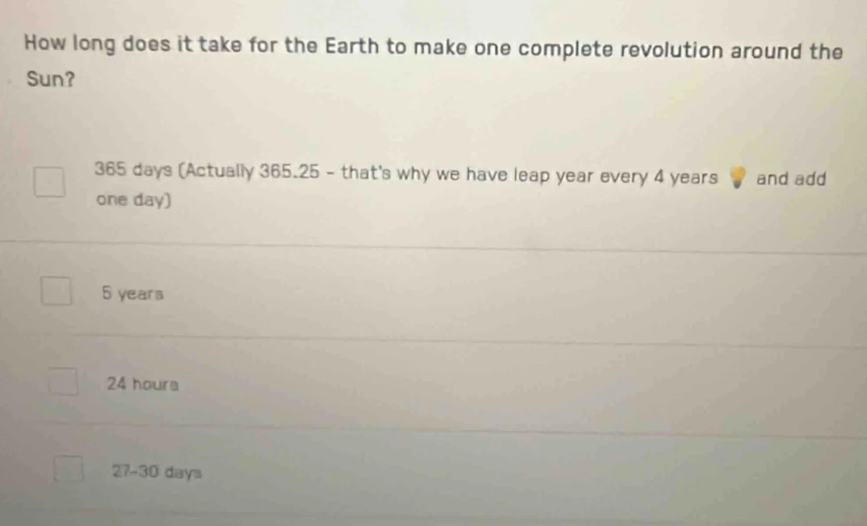 how long does it take for the earth to make one complete revolution aro…