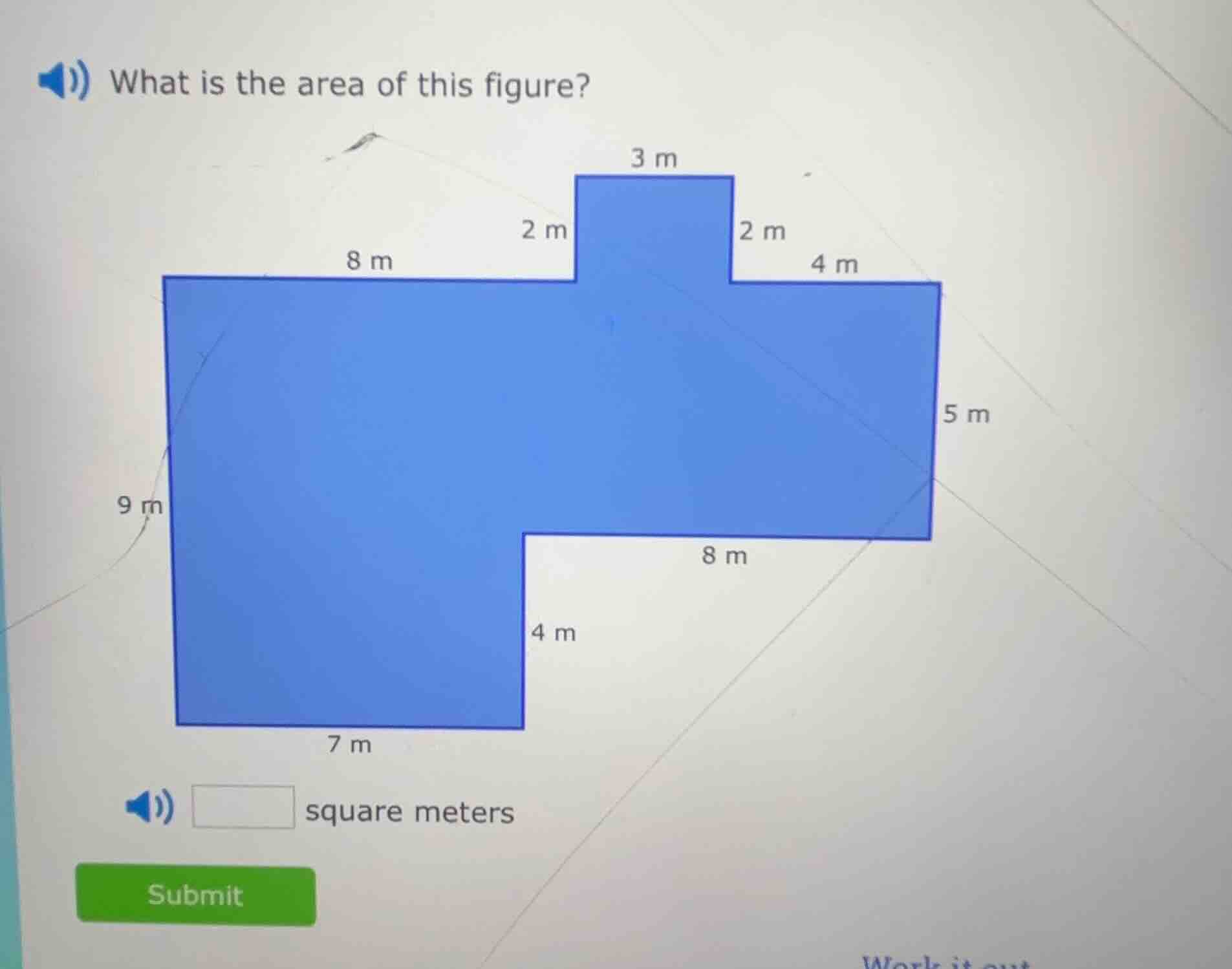 what is the area of this figure? square meters submit