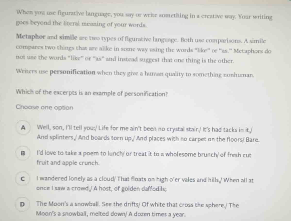 when you use figurative language, you say or write something in a creat…