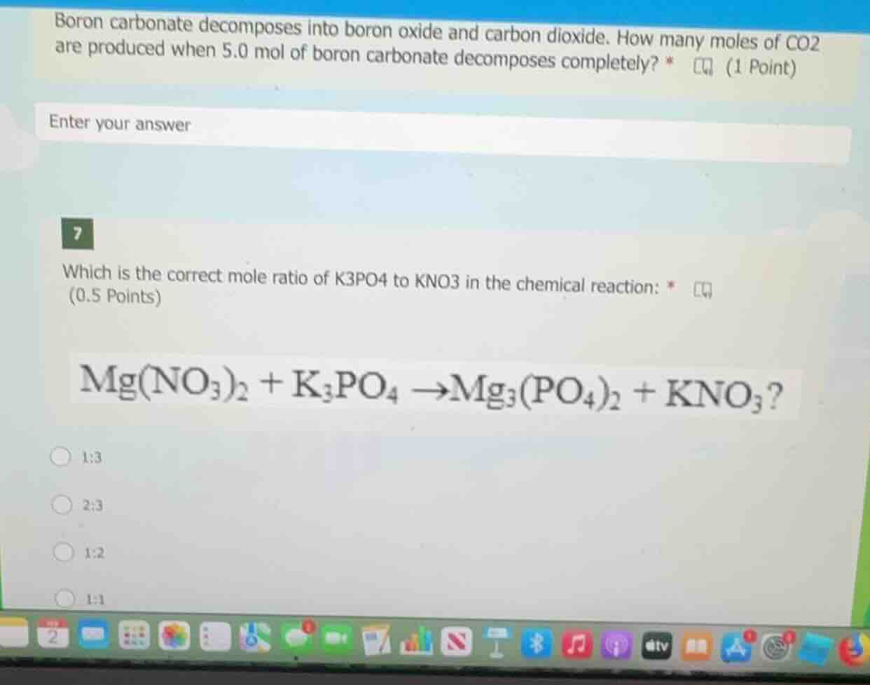 boron carbonate decomposes into boron oxide and carbon dioxide. how man…