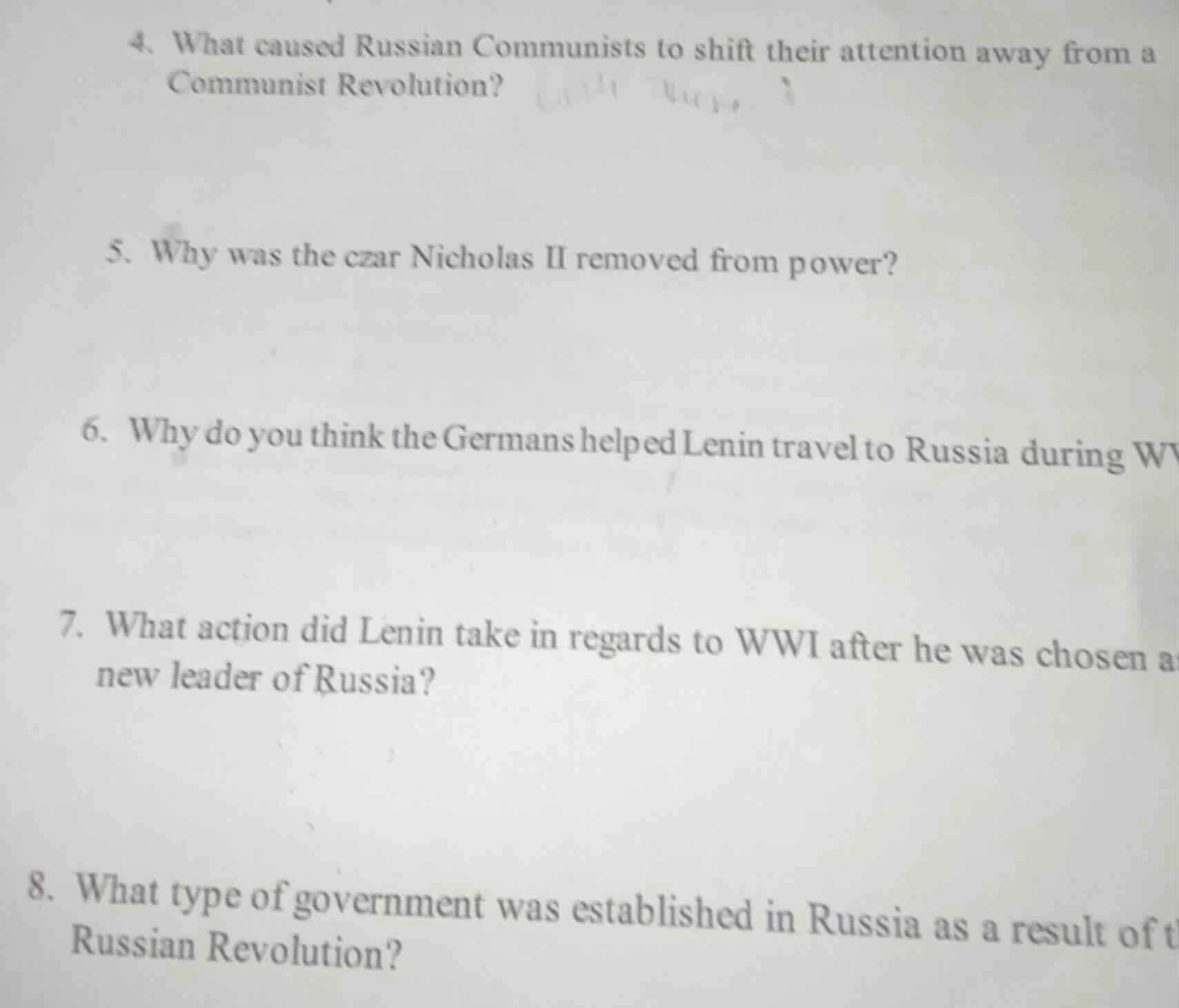 4. what caused russian communists to shift their attention away from a …