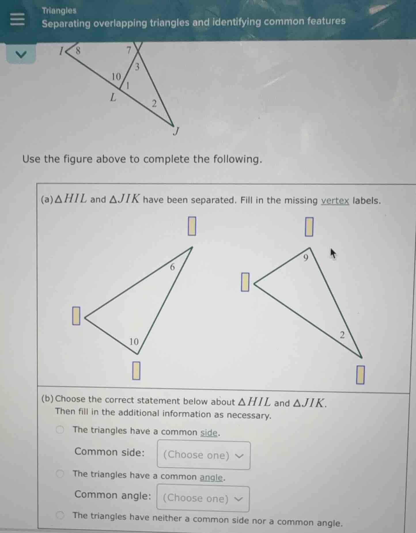 triangles separating overlapping triangles and identifying common featu…