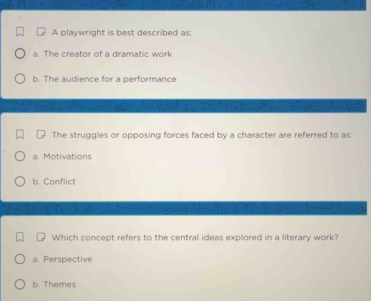 a playwright is best described as: a. the creator of a dramatic work b.…