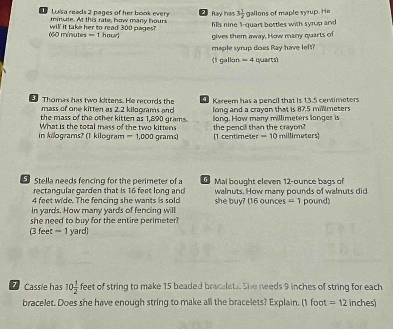 1 luisa reads 2 pages of her book every minute. at this rate, how many …