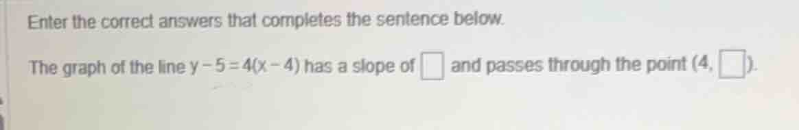 enter the correct answers that completes the sentence below. the graph …