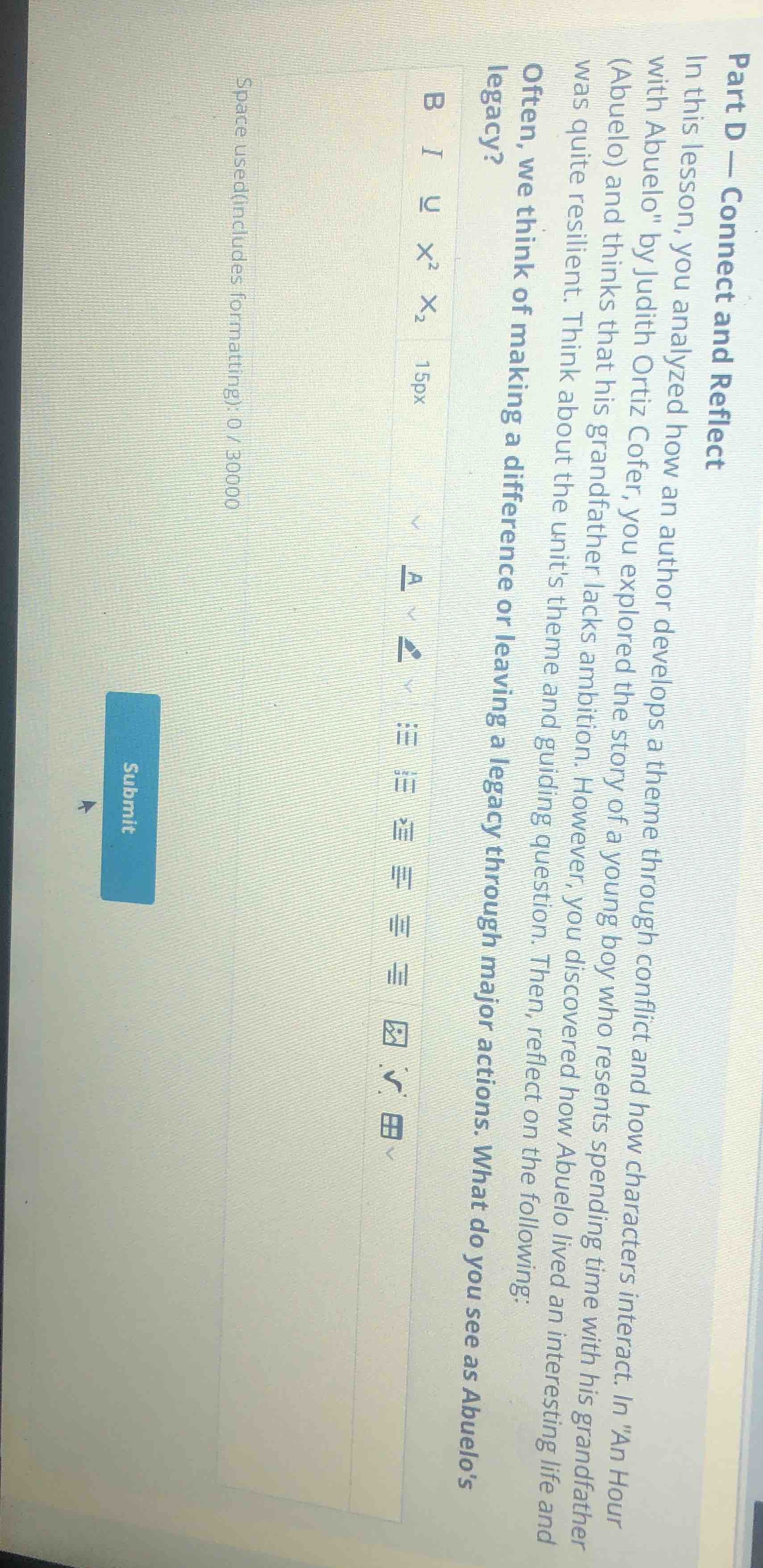 part d — connect and reflect in this lesson, you analyzed how an author…