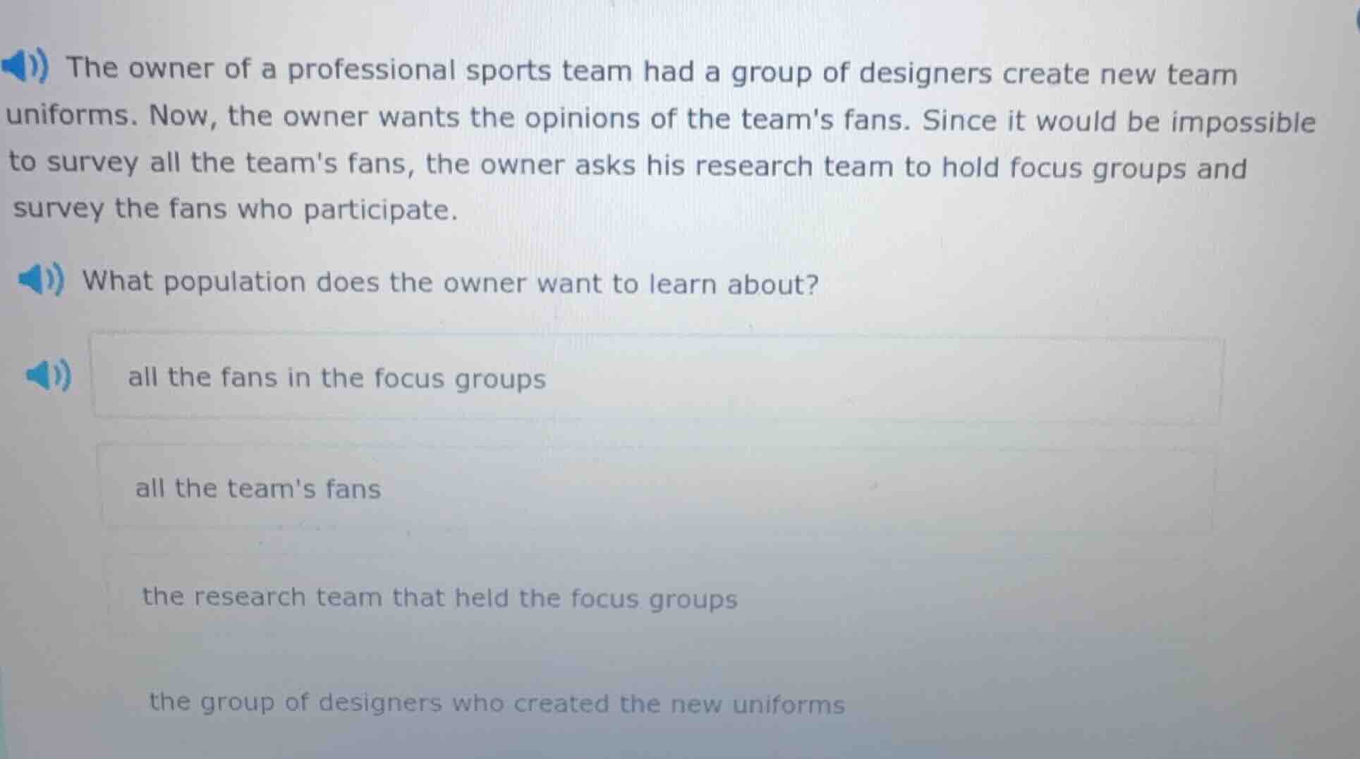 the owner of a professional sports team had a group of designers create…
