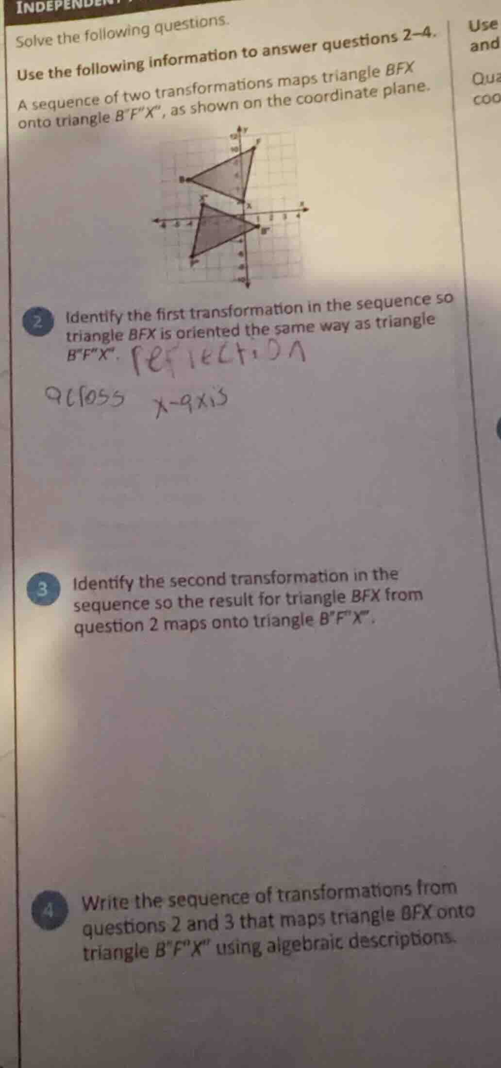 independent solve the following questions. use the following informatio…