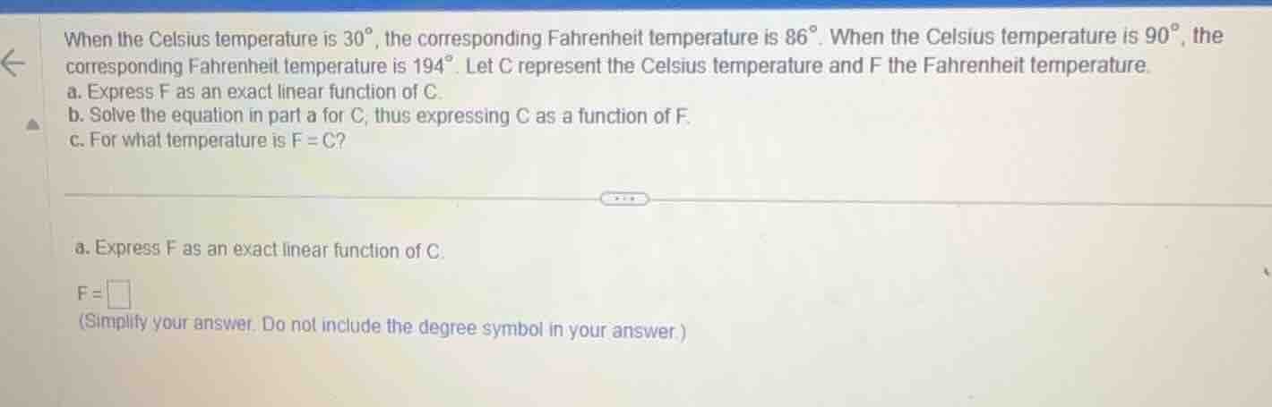 when the celsius temperature is 30°, the corresponding fahrenheit tempe…