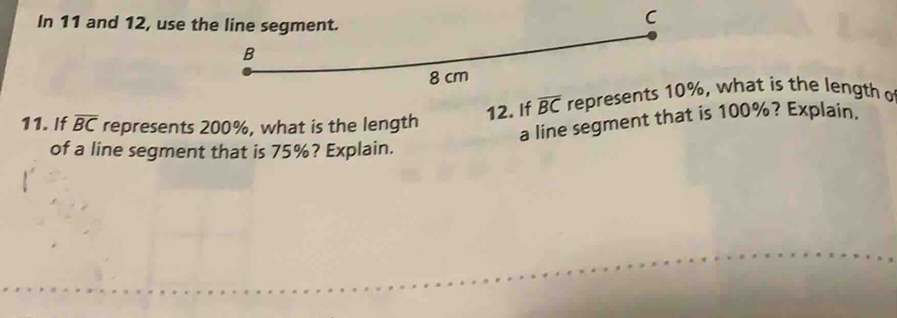 in 11 and 12, use the line segment. 11. if \\(\\overline{bc}\\) represe…