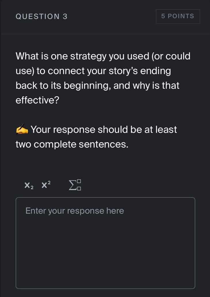 question 3 5 points what is one strategy you used (or could use) to con…
