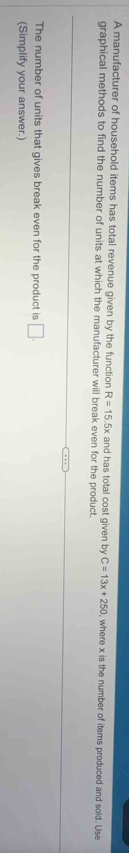 a manufacturer of household items has total revenue given by the functi…