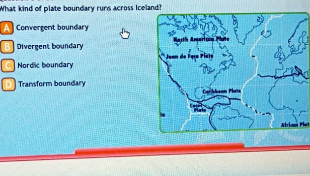 what kind of plate boundary runs across iceland? a convergent boundary …