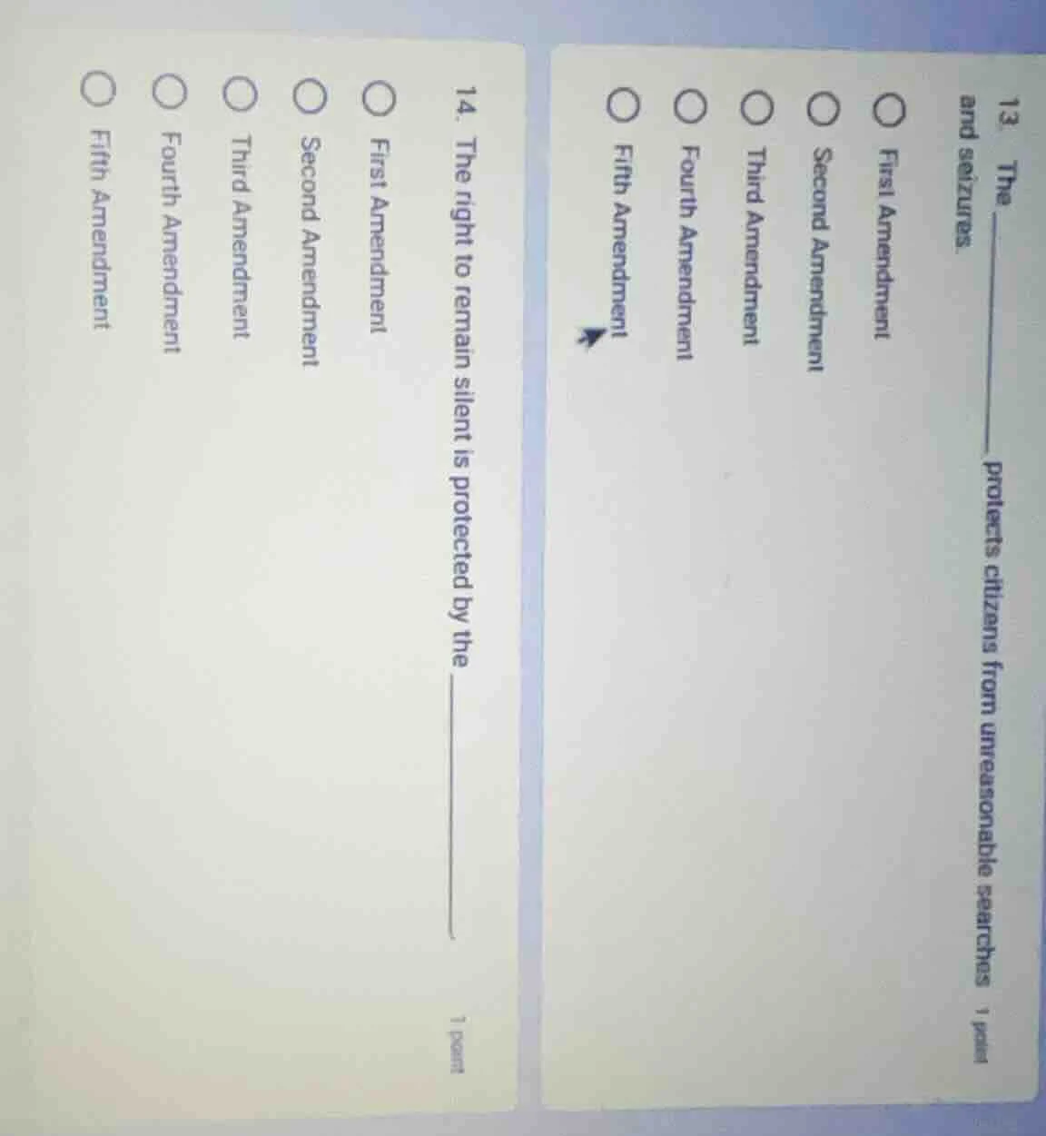 13. the ______ protects citizens from unreasonable searches and seizure…
