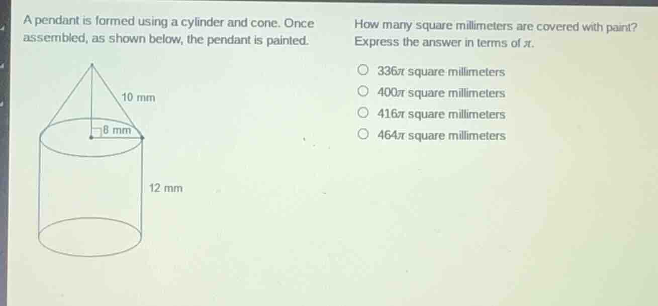 a pendant is formed using a cylinder and cone. once assembled, as shown…