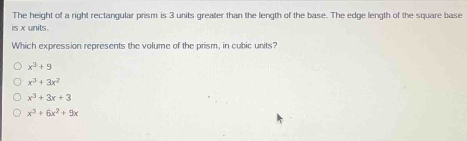 the height of a right rectangular prism is 3 units greater than the len…