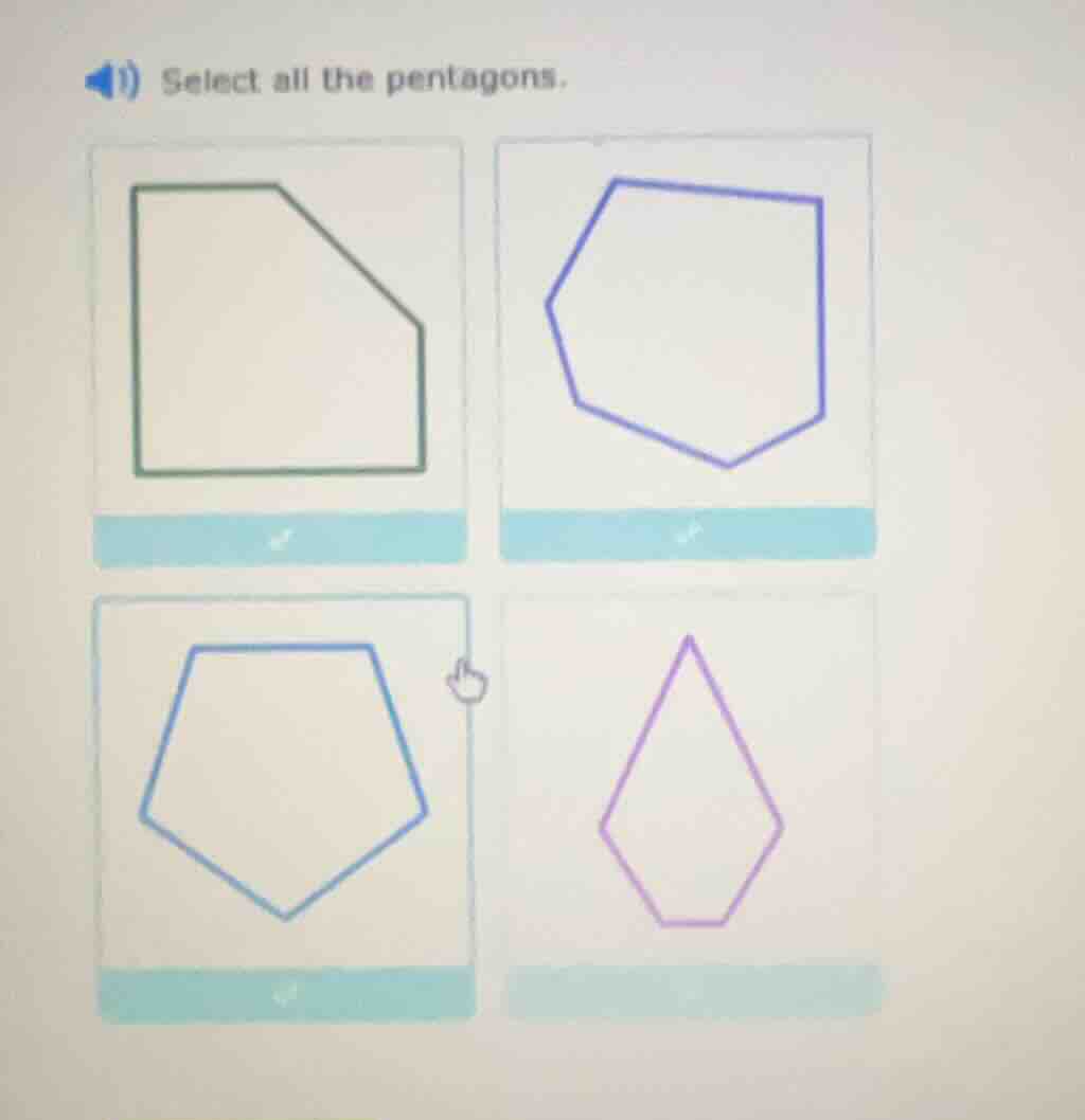 select all the pentagons.