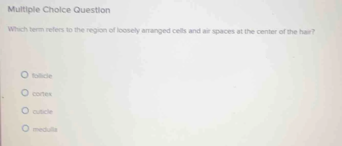 multiple choice question which term refers to the region of loosely arr…