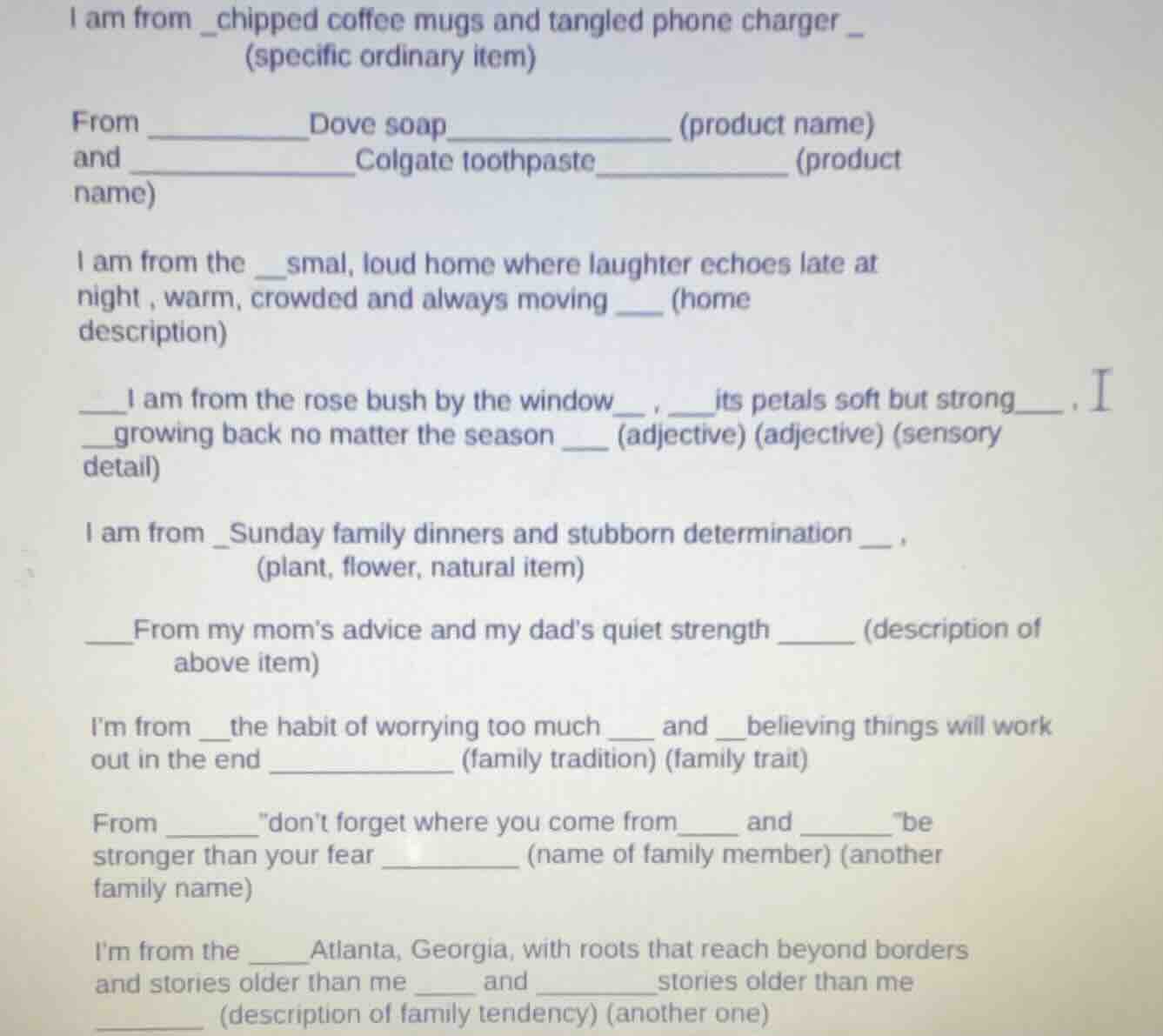 i am from _chipped coffee mugs and tangled phone charger _ (specific or…