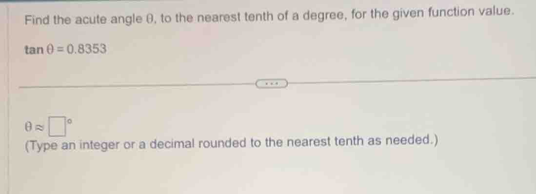 find the acute angle \\(\\theta\\), to the nearest tenth of a degree, f…
