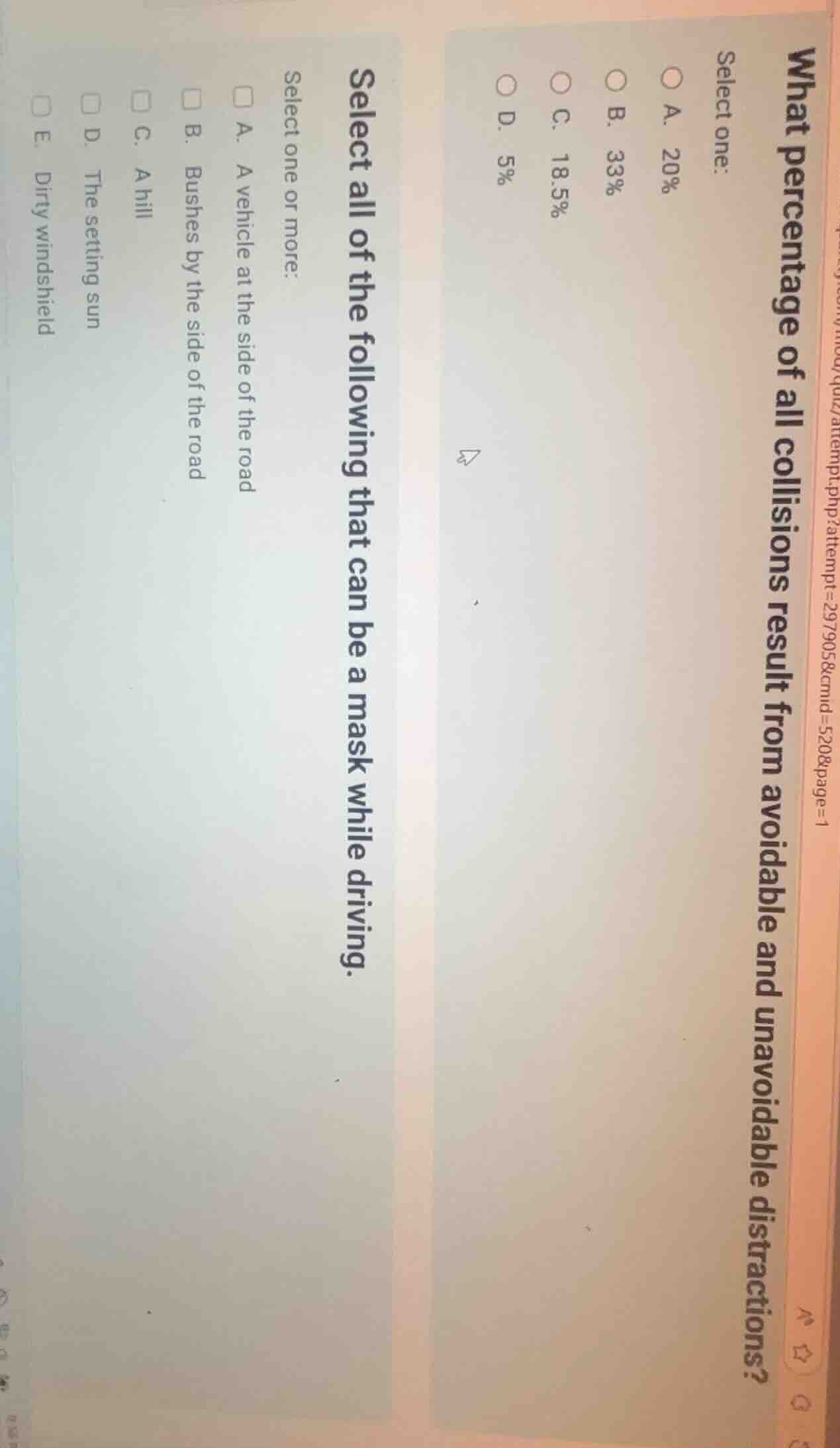 what percentage of all collisions result from avoidable and unavoidable…