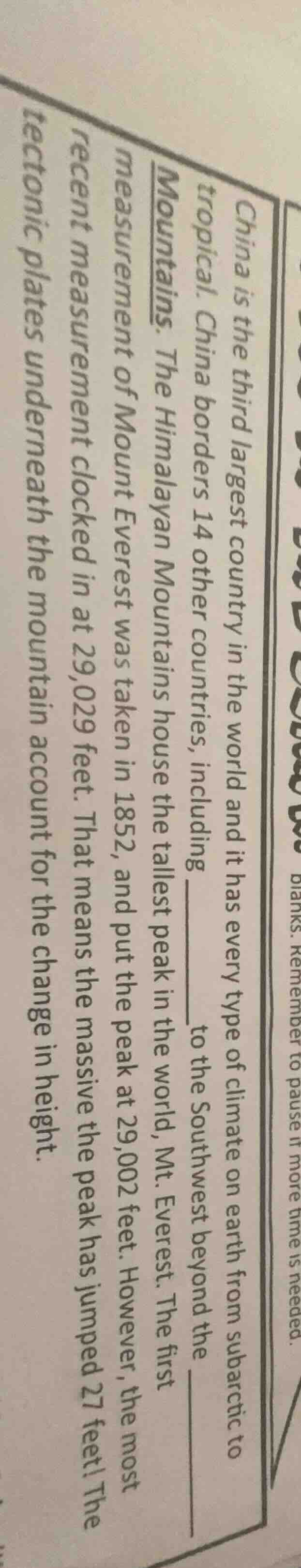 china is the third largest country in the world and it has every type o…