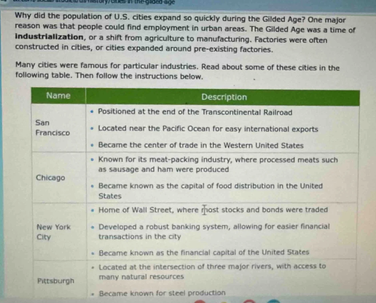 why did the population of u.s. cities expand so quickly during the gild…