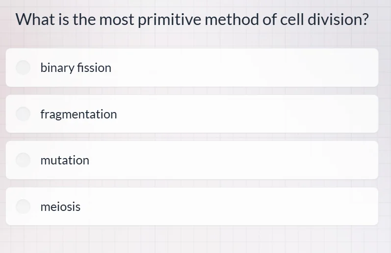 what is the most primitive method of cell division? binary fission frag…