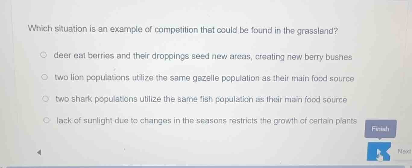 which situation is an example of competition that could be found in the…