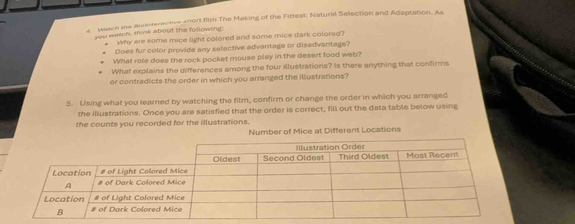 4. watch the biointeractive short film the making of the fittest: natur…